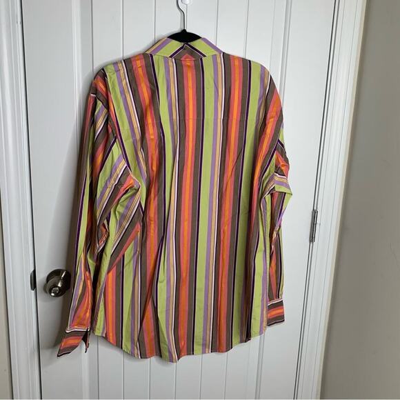 Robert Graham striped colorful button front spring shirt size XL - Picture 2 of 4